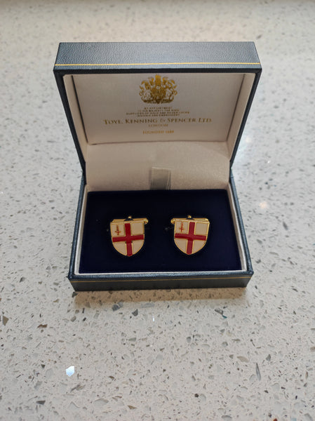 Silver gilt City of London shield cufflinks
