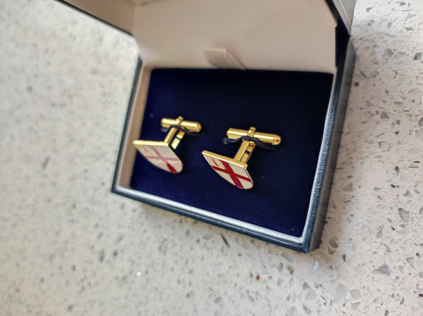 Silver gilt City of London shield cufflinks