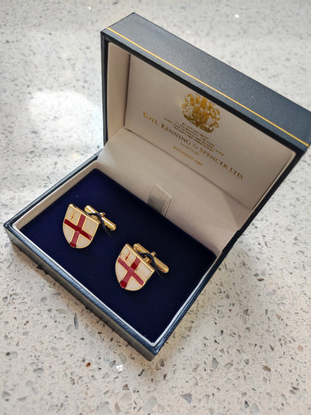 Silver gilt City of London shield cufflinks