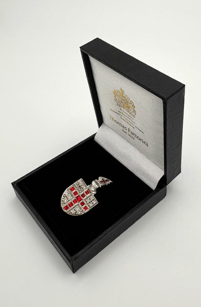 Diamante City of London shield brooch