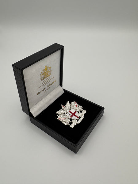 Silver City of London coat of arms brooch
