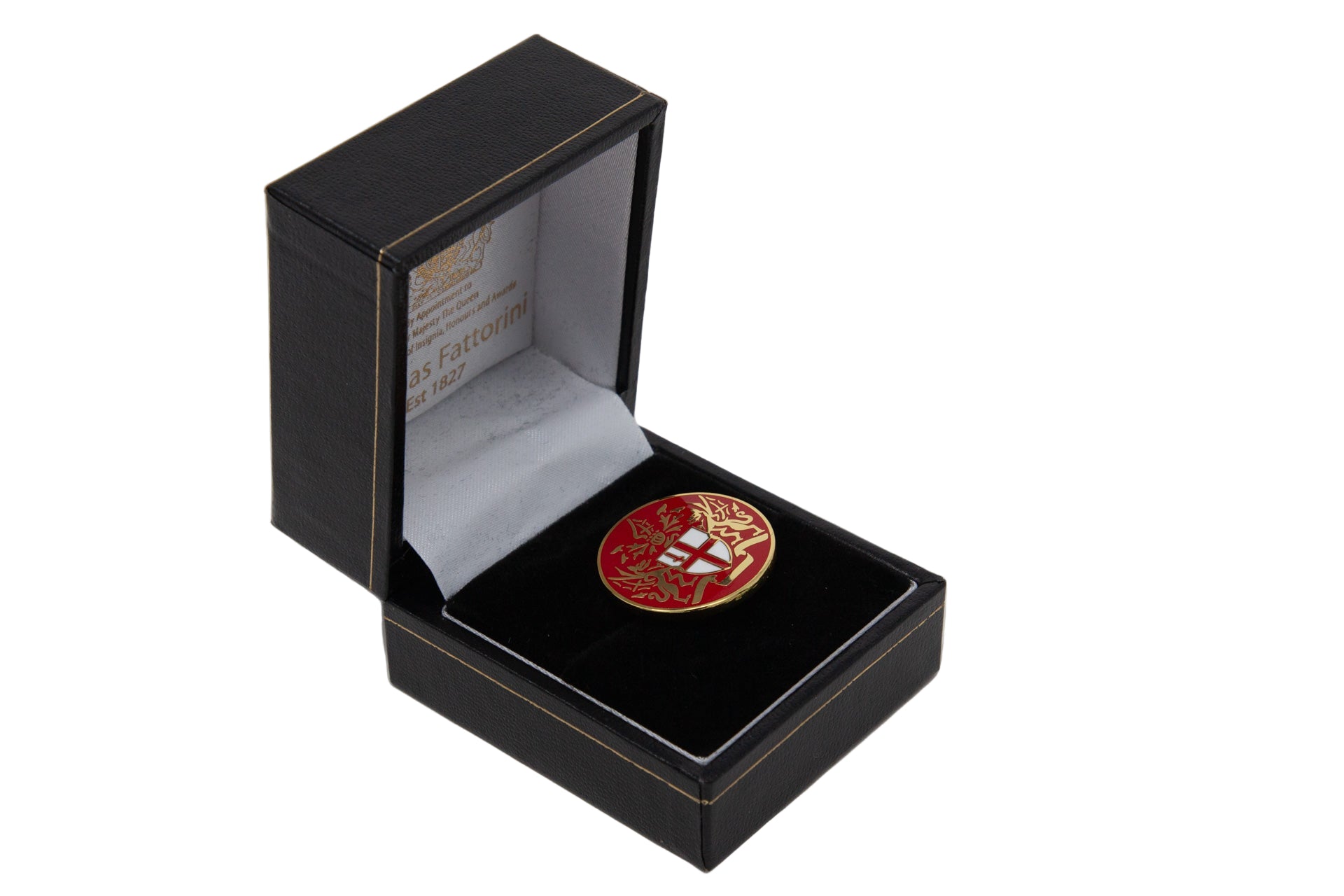 Red coat of arms lapel/tie pin