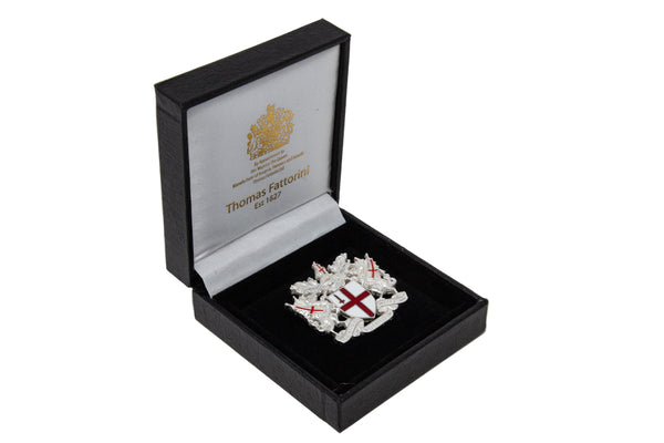 Silver City of London coat of arms brooch