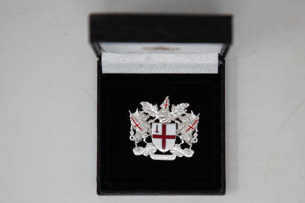 Silver City of London coat of arms brooch