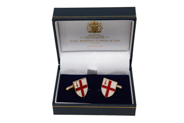 Silver gilt City of London shield cufflinks