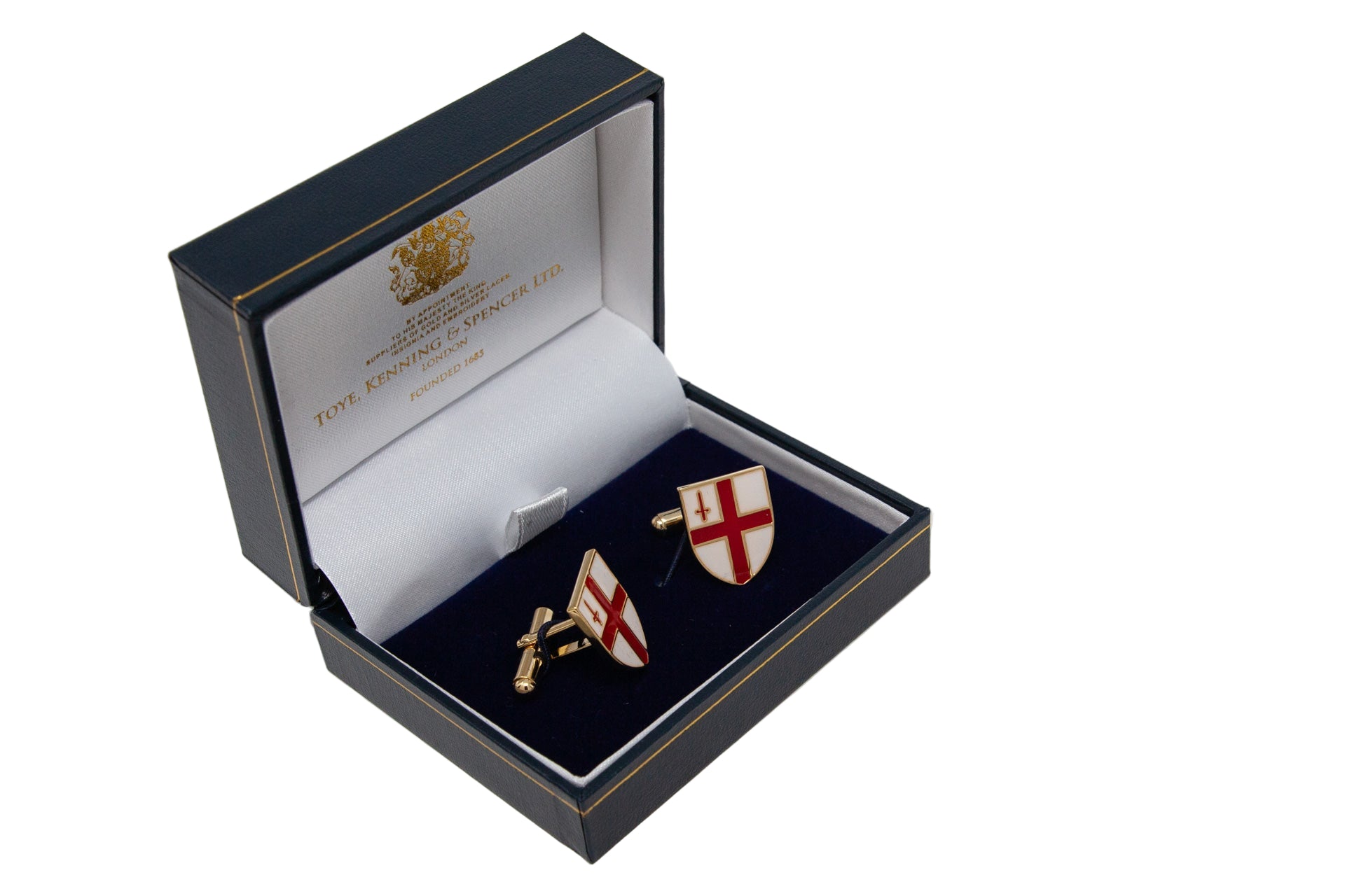 Silver gilt City of London shield cufflinks