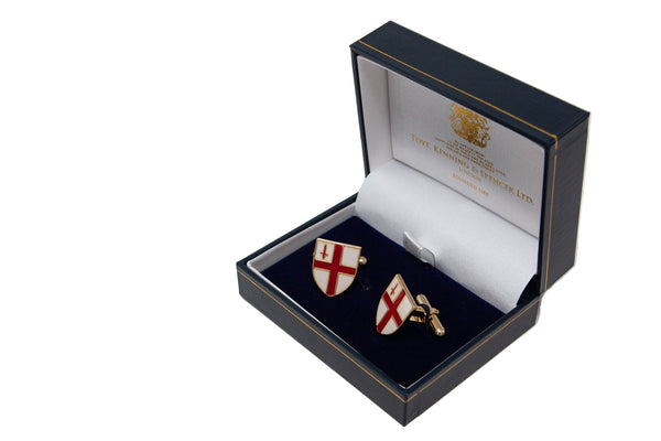 Silver gilt City of London shield cufflinks