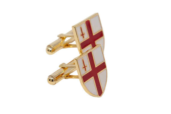 Silver gilt City of London shield cufflinks