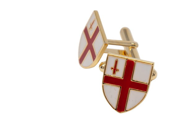 Silver gilt City of London shield cufflinks