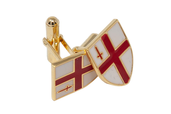 Silver gilt City of London shield cufflinks