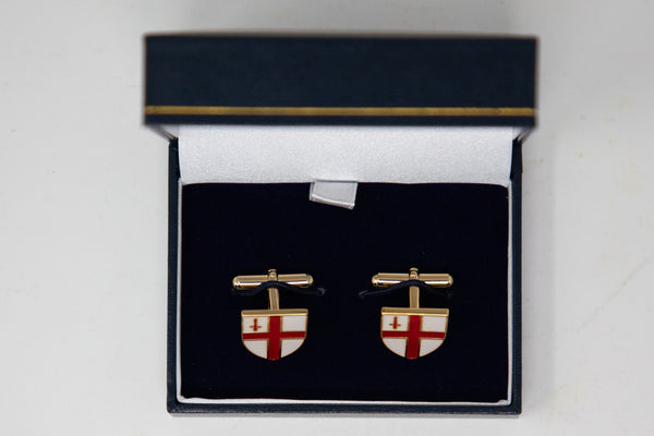 Silver gilt City of London shield cufflinks