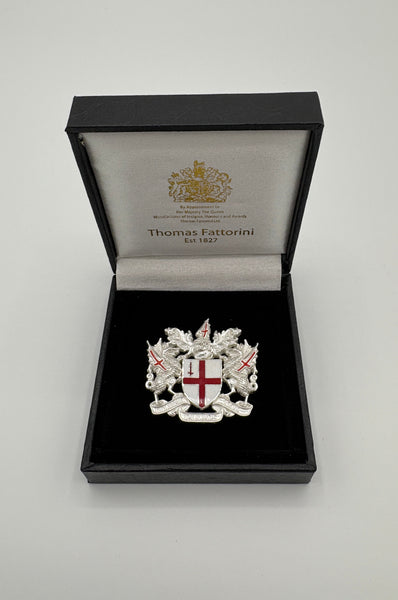 Silver City of London coat of arms brooch