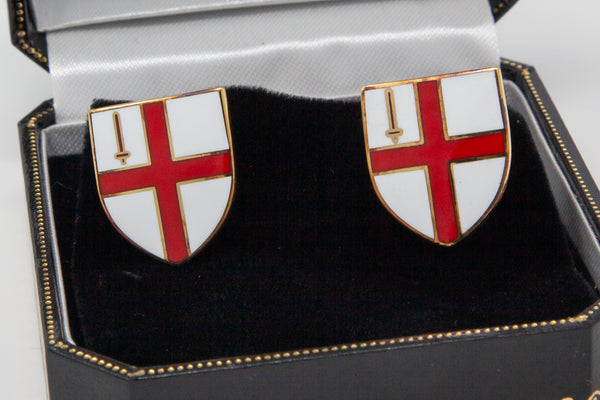 Silver gilt City of London shield cufflinks