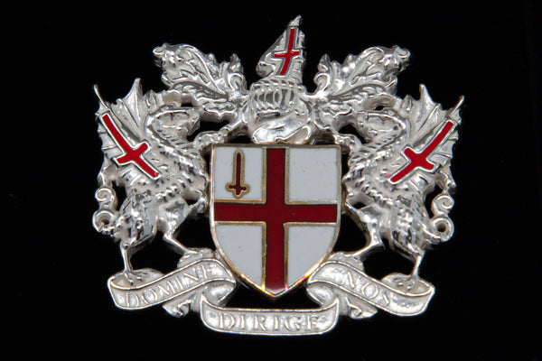 Silver City of London coat of arms brooch
